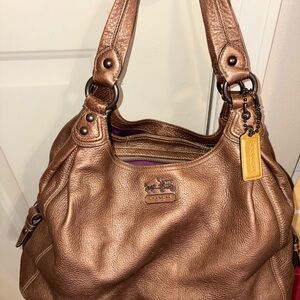 Coach Bronze Leather Shoulder Bag vintage Maggie Madison hobo